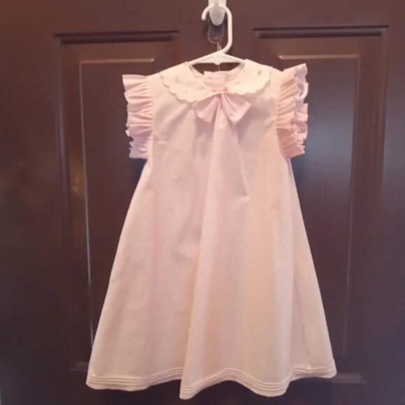Charming Pink Kids Dress 100% Cotton Swiss Batiste Handmade in USA